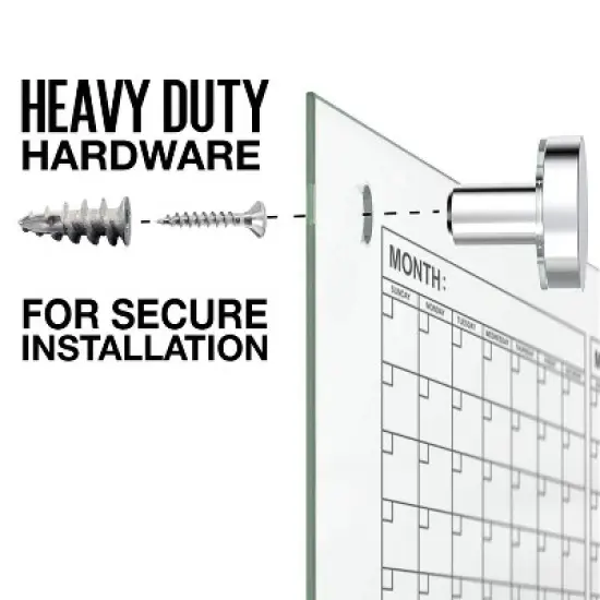 SCRIBBLEDO Yearly Calendar Glass Board 34"x46" Dry Erase Whiteboard 12 Month Wall Planner image {3}