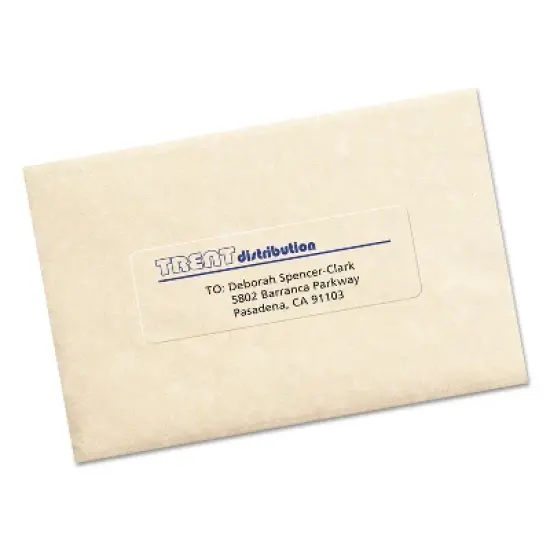 Avery Clear Easy Peel Mailing Labels Inkjet 1 1/3 x 4 140/Pack 18662 image {1}