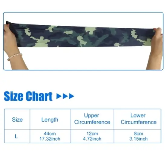 Unique Bargains Basketball Sports Camouflage Cooling Arm Elbow Compression Sleeve Green Blue 1 Pair image {3}