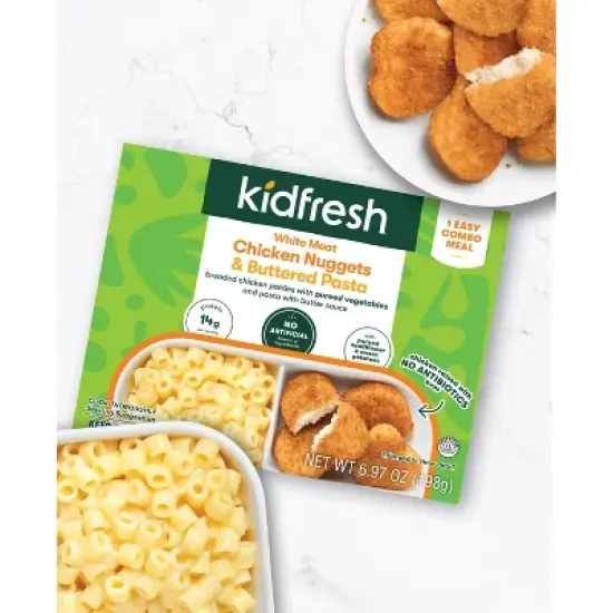 Kidfresh Frozen White Meat Chicken Nuggets & Buttered Pasta - 6.9oz image {3}