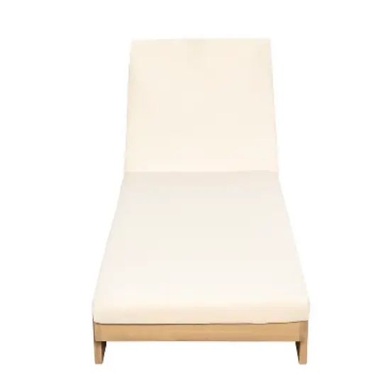 Christopher Knight Home Tobias Patio Adjustable Acacia Wood Chaise Lounge with Water-Resisiant Cushions (Set of 2) image {3}