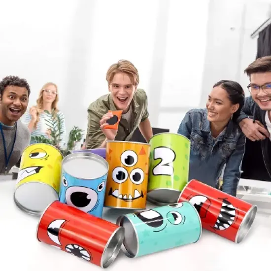 Joyfy Halloween Party Favors 13PCS Carnival Bean Bag Toss Knockdown Can Game Set, Indoor Outdoor Party Lawn Yard Games Birthday Gifts for Kids Adults image {4}