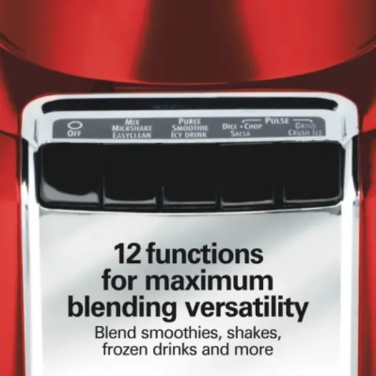 Hamilton Beach Wave Action Blender 48oz Red 53519FG: 700W Glass Jar, 6 Speeds, Dishwasher-Safe, Smoothie & Kitchen Blender image {6}