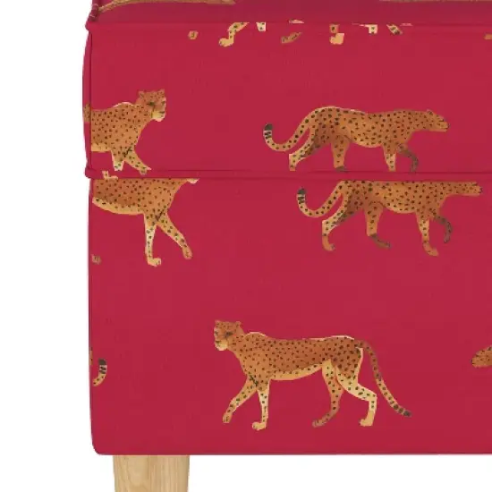 Storage Bench Cheetah Walk Raspberry - Skyline Furniture image {3}