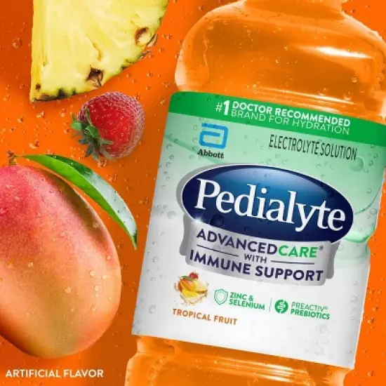 Pedialyte Advanced Care Electrolyte Solution Hydration Drink - Tropical Fruit - 33.8 fl oz image {2}