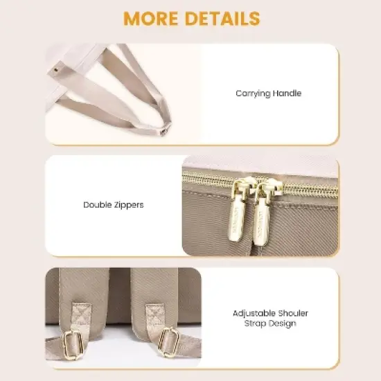 Itopfox Large Capacity Diaper Bag Backpack with Insulated Pockets, Changing Pad, Pacifier Case, and Anti-Theft Laptop Compartment for Women and Men image {4}