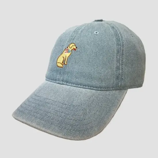 Mighty Fine Dog Graphic Denim Baseball Hat - Blue image {2}