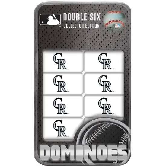 MasterPieces Officially Licensed MLB Colorado Rockies 28 Piece Dominoes Game for Adults image {1}