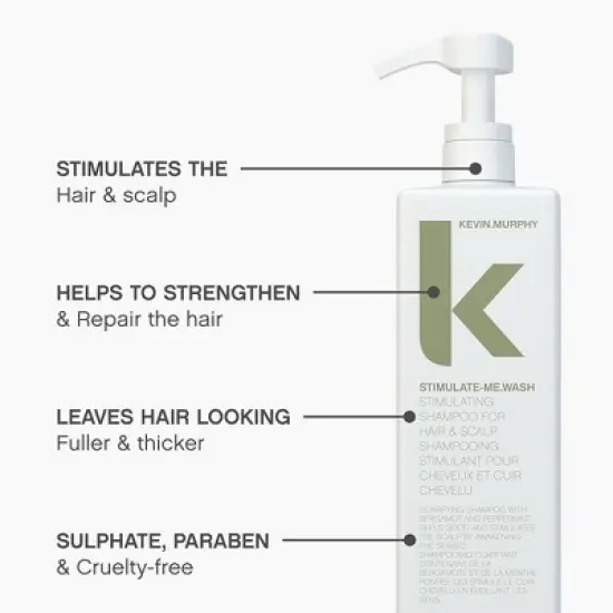 Kevin Murphy Stimulate Me Wash Shampoo (33.6 oz XXL LITER) Stimulating hair growth, strengthen hair follicles & refresh the scalp. image {1}