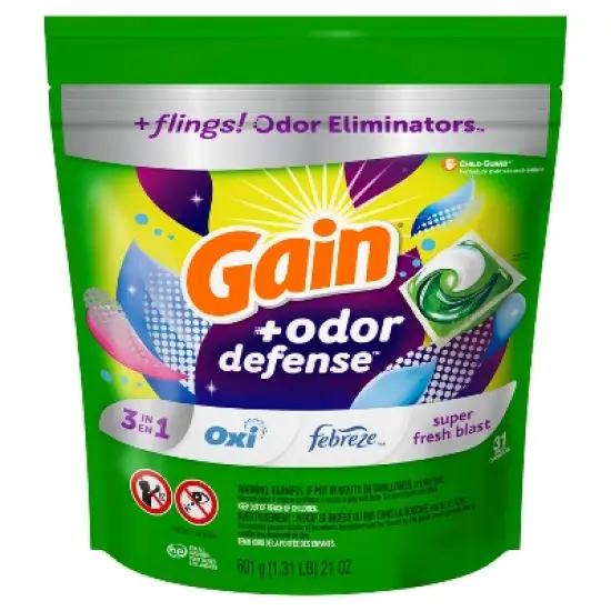 Gain Flings Odor Defense Laundry Detergent Pods - 31ct image {7}
