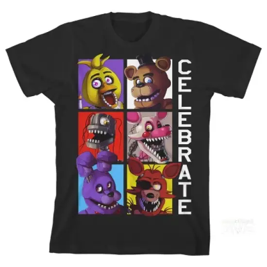 Five Nights at Freddy's Celebrate Boy's Black T-shirt image {3}