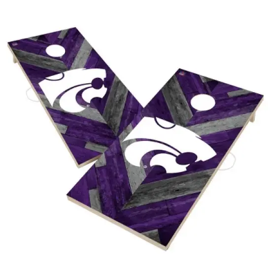 NCAA Kansas State Wildcats 2'x4' Solid Wood Cornhole Board image {1}