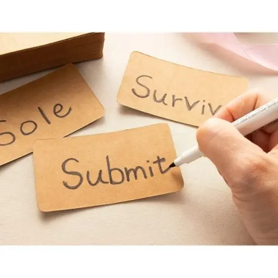 Juvale 250-Pack Blank Index Cards, 2x3.5 in Flashcards for Studying, Small Kraft Paper Cardstock for Making Business Cards, Playing Cards, Brown image {3}