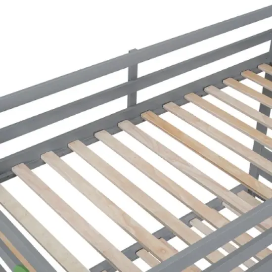 Twin-Over-Twin Bunk Bed with a Tree Decor and Two Storage Drawers-ModernLuxe image {9}