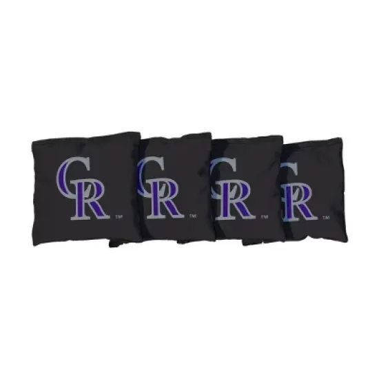 MLB Colorado Rockies Corn-Filled Cornhole Bags Black - 4pk image {1}