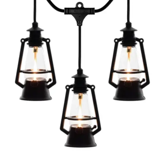 Novelty Lights 10 Light LED Flicker Flame Oil Lamp String Set 20ft - Black Wire image {6}