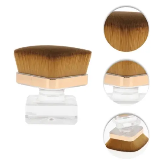 Unique Bargains Flat Head Powder Brush Brown 1 Pc image {2}