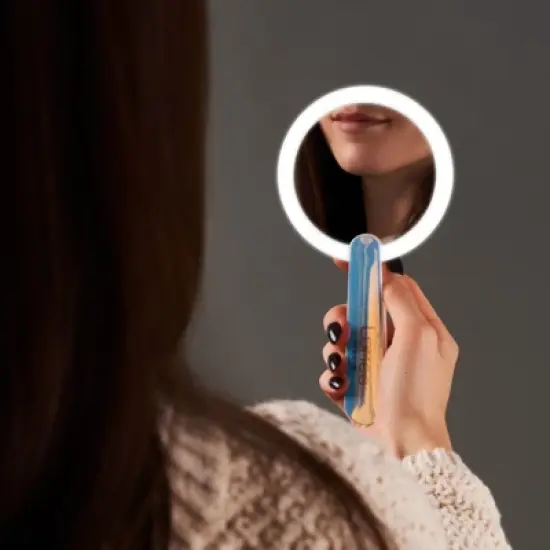 LuMee Studio Compact LightUp Hand Mirror - Iridescent image {1}