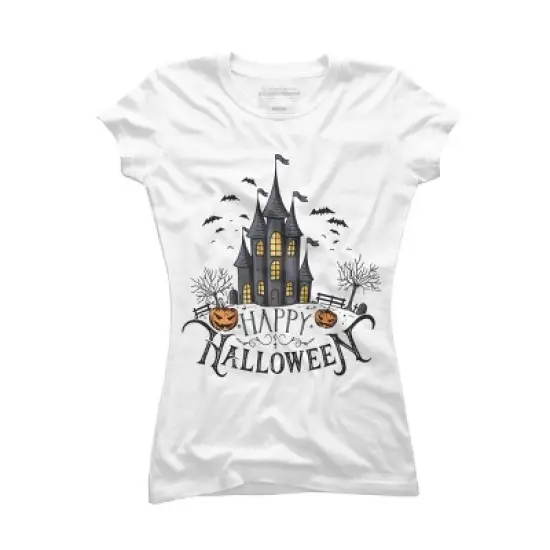 Junior's Design By Humans Happy Halloween By darkstroke T-Shirt image {3}