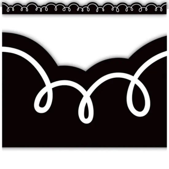 Teacher Created Resources&reg; Black with White Squiggles Die-Cut Border Trim, 35 Feet Per Pack, 6 Packs image {2}