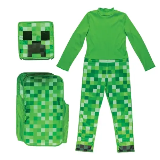 Mojang Synergies AB Kids' Minecraft Creeper Classic Costume Suit Green image {2}