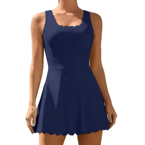 Attraco Women's Tennis Dress with Shorts Workout Golf Skirts with Pockets Athletic Dresses Sport Dresses image {5}