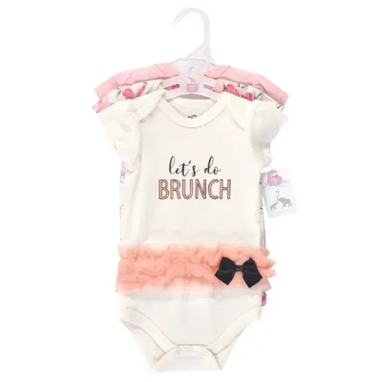 Little Treasure Baby Girl Cotton Bodysuits 3pk, Lets Do Brunch image {1}