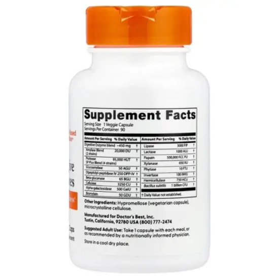 Doctor's Best Digestive Enzymes, 90 Veggie Caps image {1}