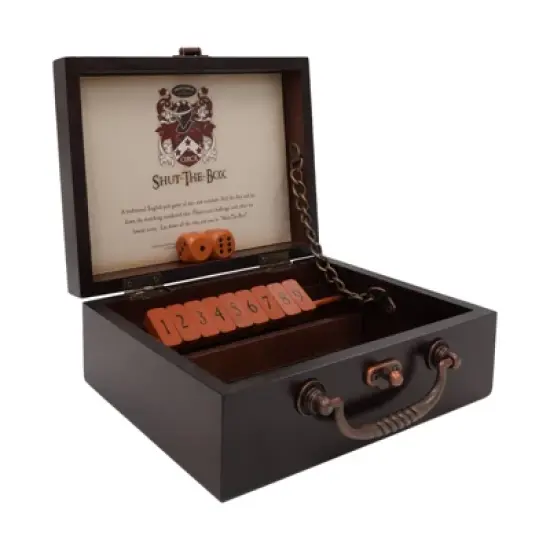 Front Porch Classics Circa Shut the Box Board Game: Math Focus, 20-60 Min Play, Includes Dice & Instructions image {1}