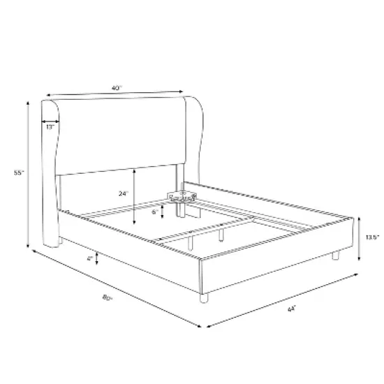 Tufted Woven Upholstered Wingback Bed - Skyline Furniture image {5}