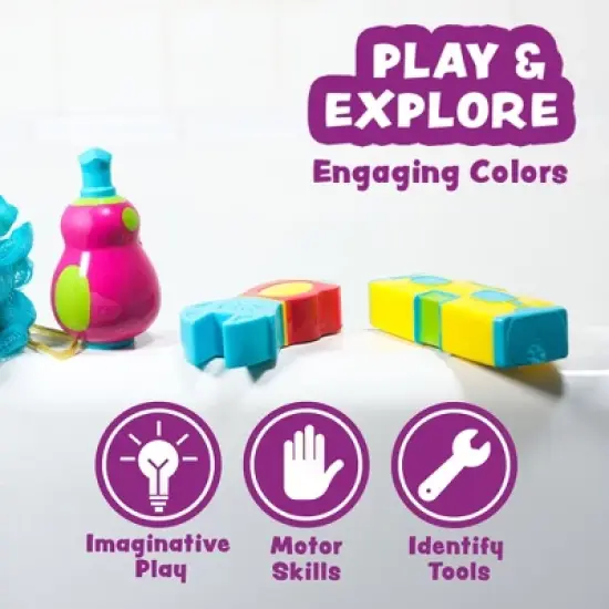 Tub Works Tools Mold Free Bath Toys, 6 Pack image {8}