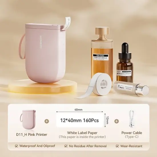 Niimbot D11 Portable Rechargeable Label Maker Pink image {4}