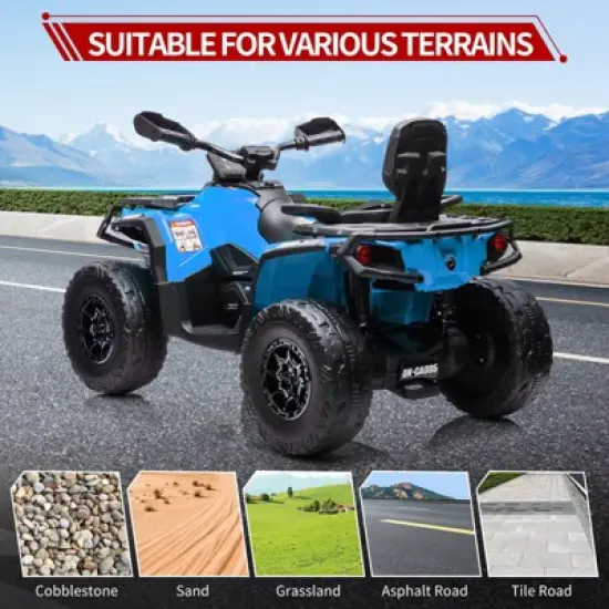 24V Kids Ride On Car, 2 Seater Licensed Can-Am Electric ATV Car for Kids, 4 Wheeler 4WD Ride On Electric Toy Car, Led, 3 Speeds image {6}