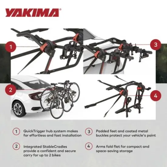 Yakima HangOut Car Trunk Compact Foldable Mount Rack Carrier image {2}