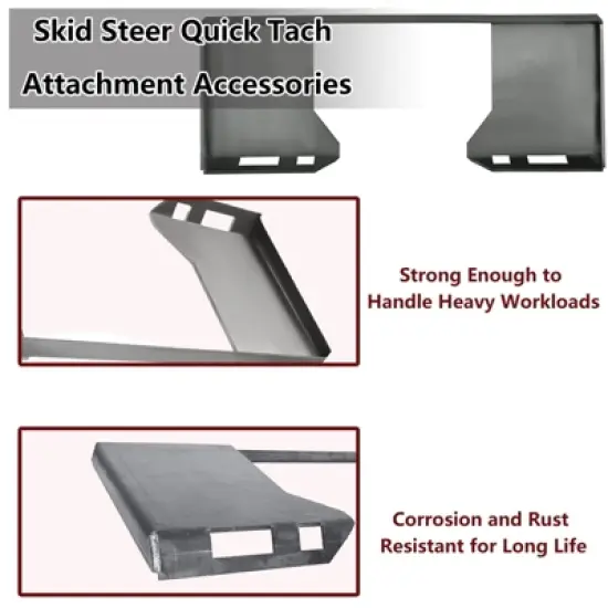 1/2" Skid Steer Cut Out Mount Plate, Steel Quick Tach Attachment Plate, 7000 LBS Heavy Duty Thick Skid Steer Plate Attachment image {3}