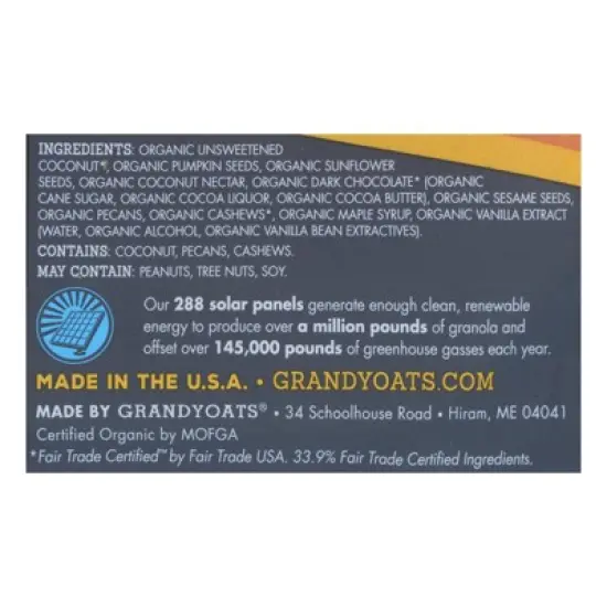 Grandy Organics Dark Chocolate Coconola Granola - Case of 6/9 oz image {6}
