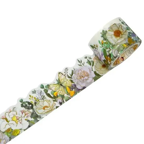 Wrapables Landscape Floral Metallic Gold Foil Washi Tape, 30mm x 3M image {17}