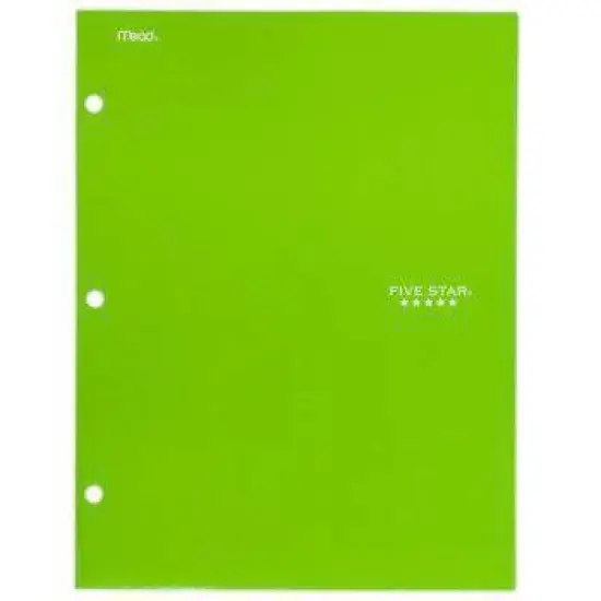 Mead Five Star 4 Pocket Solid Paper Folder (Colors May Vary): Multicolor Stationery, 3 Hole Punched, 25 Sheet Capacity image {8}