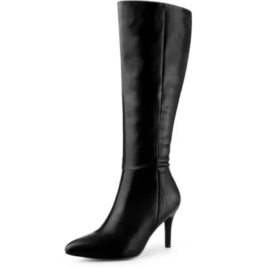 Perphy Women's High Heels Pointed Toe Stiletto Heel Knee High Boots image {6}