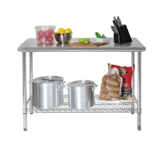 Commercial Grade Nsf Stainless Steel Top Work Table Chrome - Seville Classics image {7}