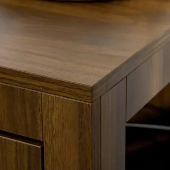 PawHut Dog Crate Furniture with Soft Cushion, Dog Crate End Table with Rattan Decoration, Dog Kennel Furniture Indoors, Walnut image {4}