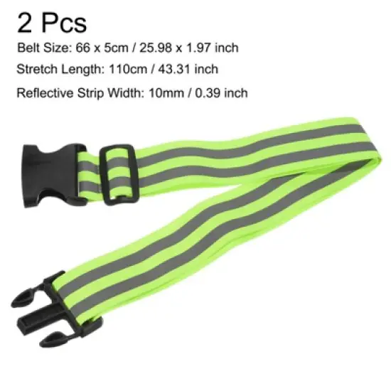 Unique Bargains Reflective Belt Bands Strip High Visibility Reflective Gear Blue 2 Pack image {1}