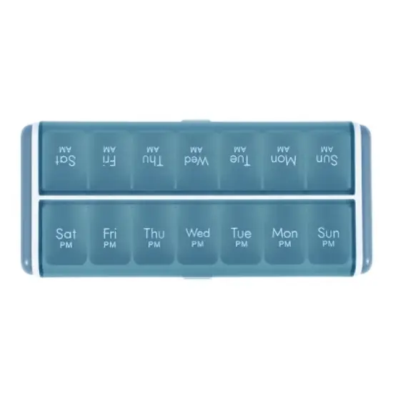 Unique Bargains 14 Grids Double Row Pill Case 1 Pc image {7}