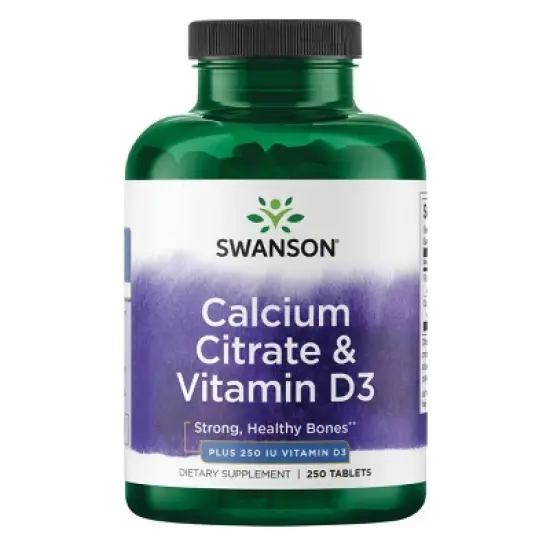 Swanson Calcium Citrate and Vitamin D 250 Tablets image {5}