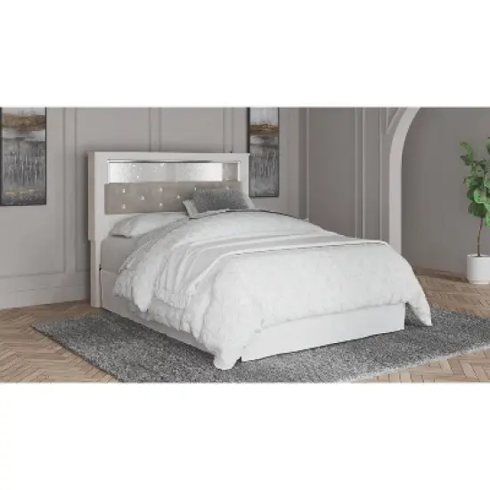 Altyra Upholstered Panel Bookcase Headboard White - Signature Design by Ashley image {1}