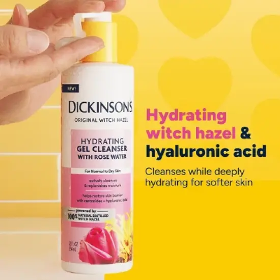 Dickinson's Original Witch Hazel Hydrating Gel Daily Cleanser with Rose Water - 12fl oz image {4}