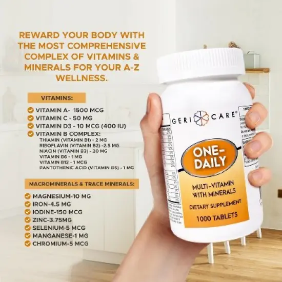 Geri Care One Day Multivitamins With Minerals, 1000 Count image {4}
