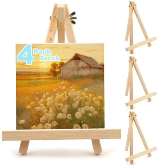 Aoibox Wood Tabletop Easels 9 Inch Tripod Set for Kids Students Painting Party Portable Canvas Photo Display Holder 4 Pack image {7}