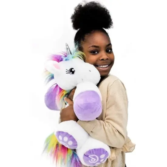 Plushible 18" Large Stuffed Unicorn Plush Animal with Rainbow Hair image {4}