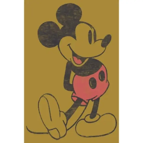 Junior's Mickey & Friends Distressed Mickey Mouse Pose Festival Muscle Tee image {1}
